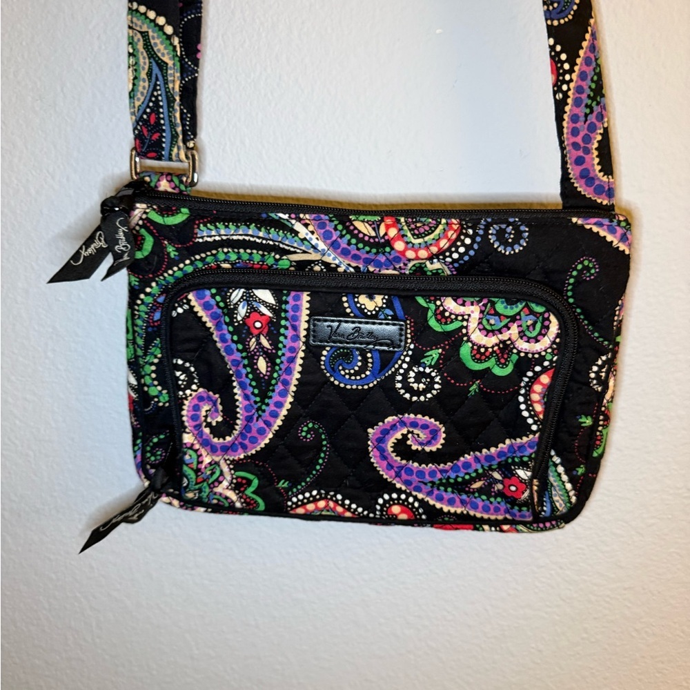 Vera Bradley Black and Green Floral Crossbody Bag - Picture 2 of 11